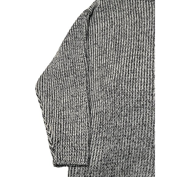 Chunky Knit Turtleneck Sweater By Together! Size L Black & White Wool Blend Cozy - Picture 4 of 15